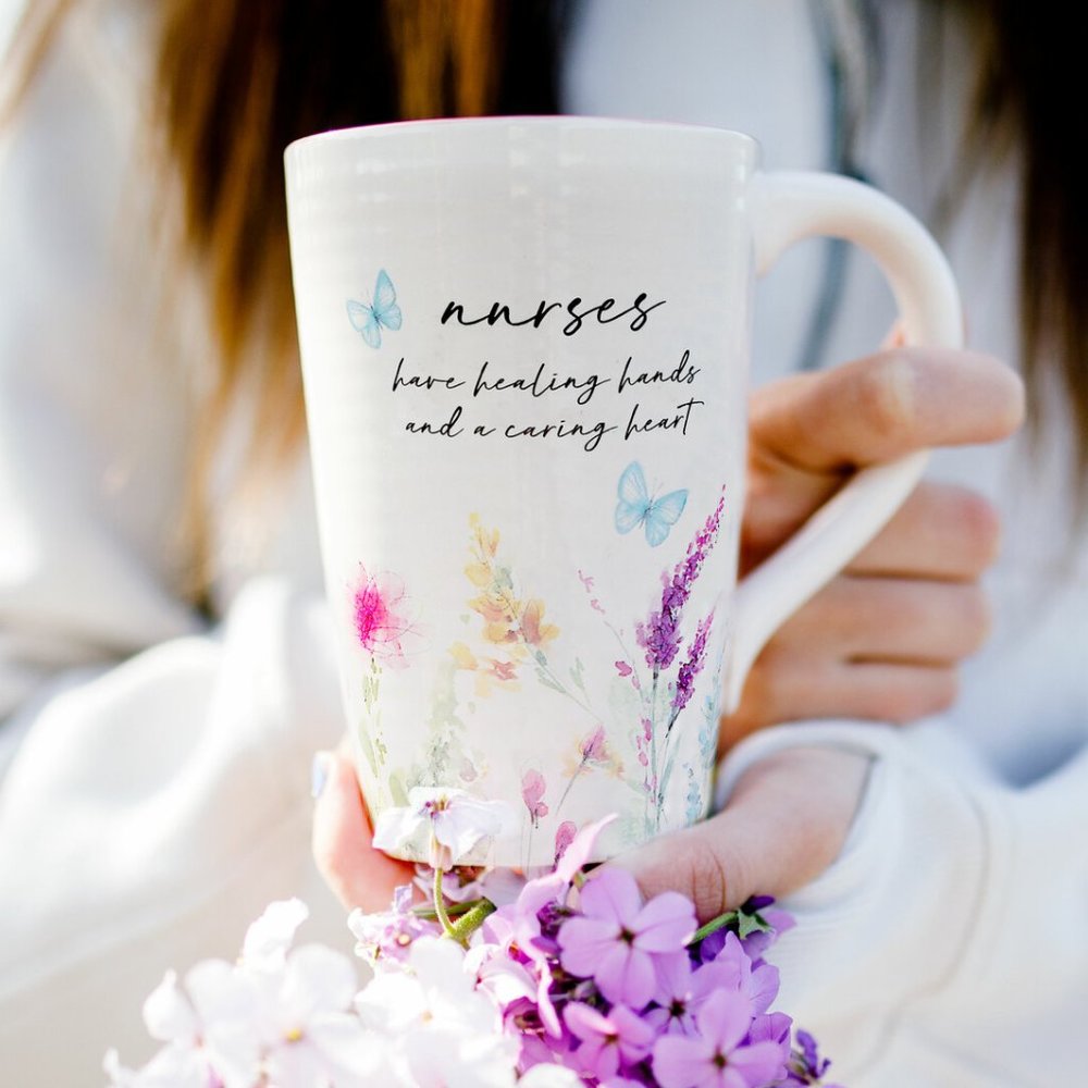 Coffee Mug, Latte Cup, Nurse - watercolor floral art by Amylee …